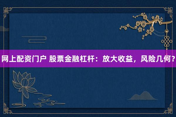 网上配资门户 股票金融杠杆：放大收益，风险几何？