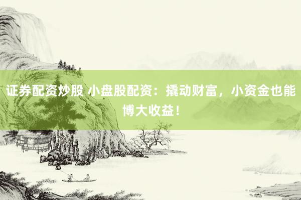 证券配资炒股 小盘股配资：撬动财富，小资金也能博大收益！