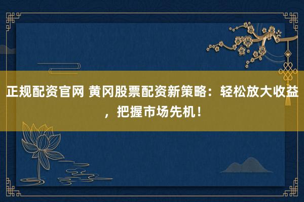正规配资官网 黄冈股票配资新策略：轻松放大收益，把握市场先机！