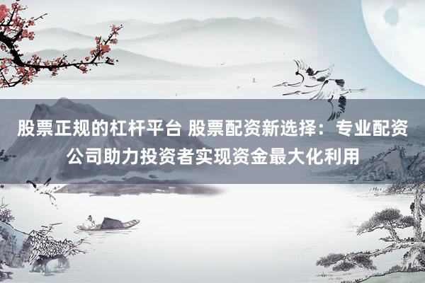 股票正规的杠杆平台 股票配资新选择：专业配资公司助力投资者实现资金最大化利用