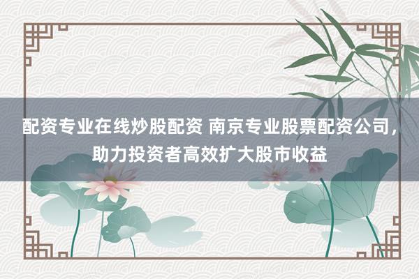 配资专业在线炒股配资 南京专业股票配资公司，助力投资者高效扩大股市收益