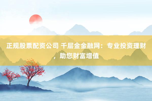 正规股票配资公司 千层金金融网:专业投资理财,助您财富增值
