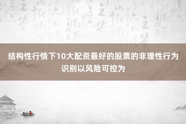 结构性行情下10大配资最好的股票的非理性行为识别以风险可控为