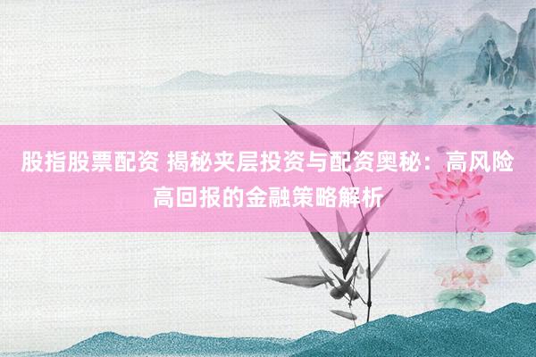 股指股票配资 揭秘夹层投资与配资奥秘：高风险高回报的金融策略解析